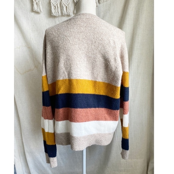 Madewell Kent Staunton Stripe Short Ex-Boyfriend Cardigan, size Medium - Picture 2 of 11